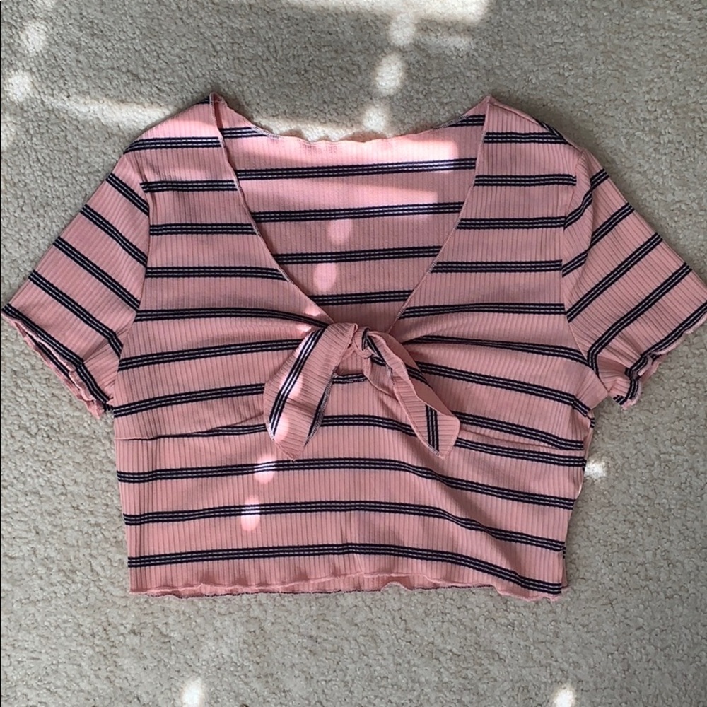 Pink/Black striped top